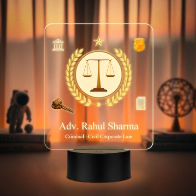 Personalized Advocate LED Desk Table Lamp with Warm White Light Birthday Gift for Advocate & Lawyer Office Decor Light